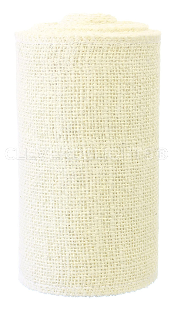 6" Ivory Burlap Roll - Finished Edges - 10 Yards