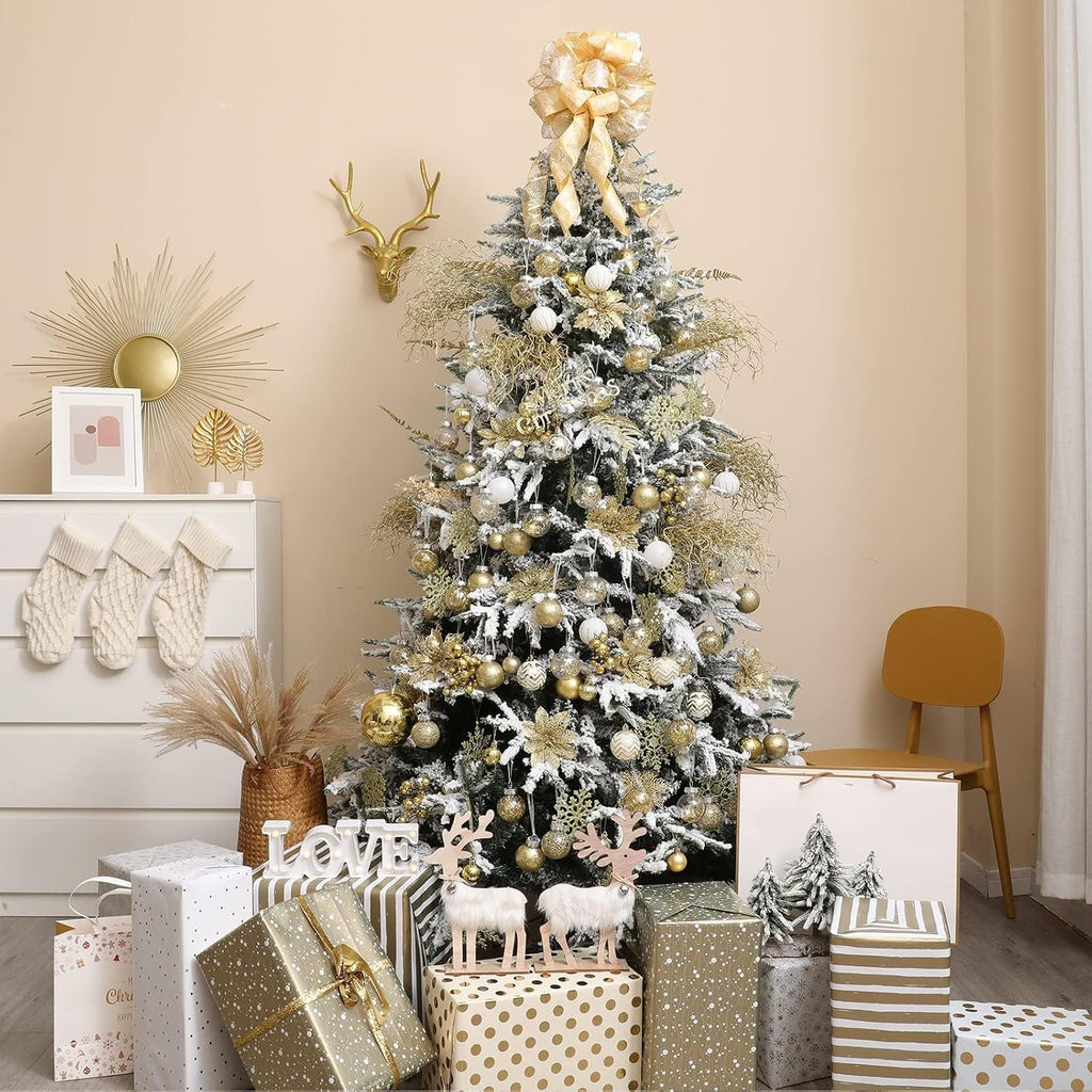 Christmas Ball Ornaments Shatterproof Clear Large Plastic Hanging Ball Decorative Baubles Set with Stuffed Delicate