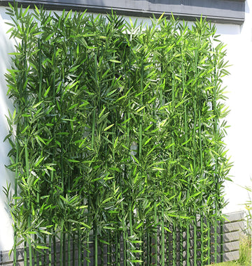 4/5/6/7ft Artificial Bamboo Tree 10 Pack, Fake Bamboo Plant with Encrypted Silk Leaves for Garden Yard Indoor Outdoor