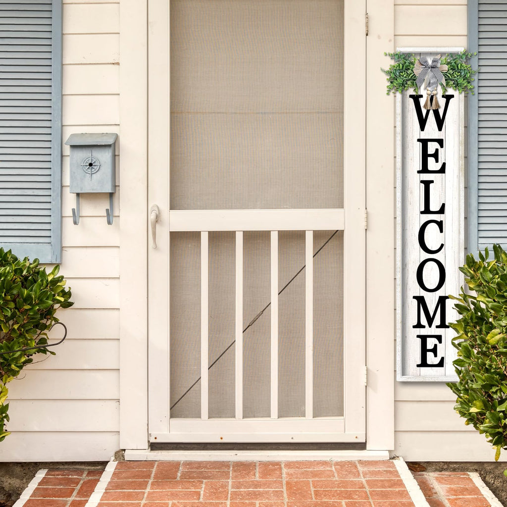 Outdoor Welcome Sign, 45"×9", White