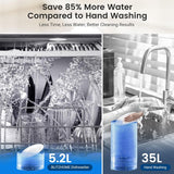 Countertop Portable Mini Dishwasher, 9 Programs,167℉ High-Temp, Hot Air Drying, Air Refresh, 360° 3 Spray, 24H Timing
