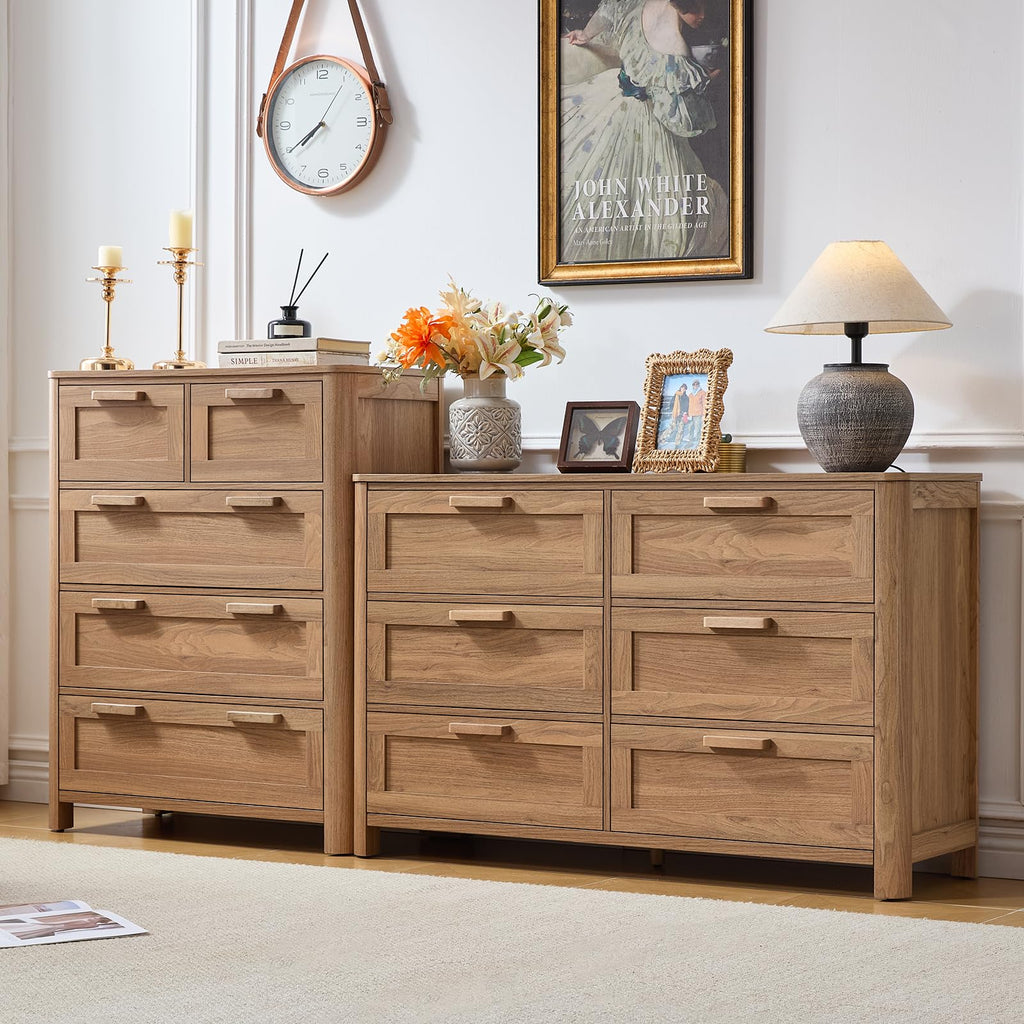 Farmhouse 6 Drawer Dresser, Brown