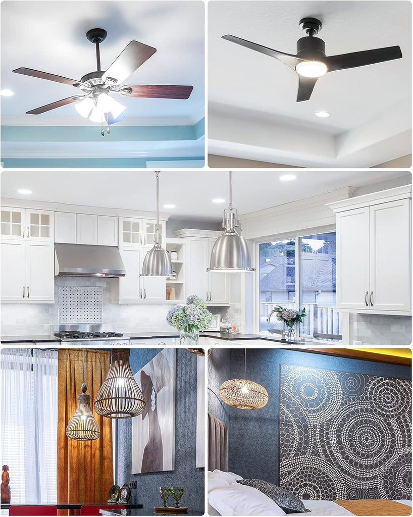 8 Pack E12 LED Ceiling Fan Light Bulbs, A15, 60W Equiv., Daylight 5000K