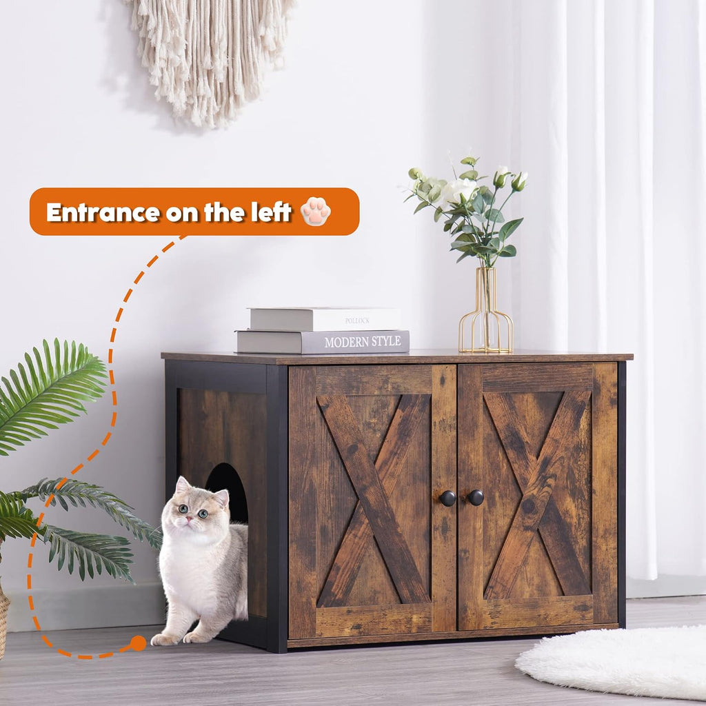 Cat Litter Box Enclosure, Hidden Litter Box Furniture, 27.6 Inches