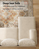 U-Shaped Sectional Couches for Living Room | 112 Inch Modern Sectional Couch | Warm White Chenille Sofa with Double