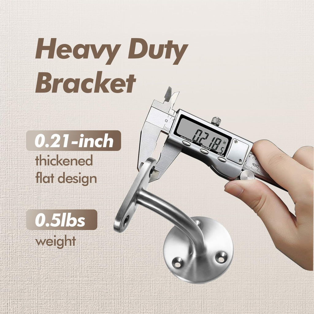 Heavy Duty Handrail Brackets, 316 Stainless Steel Wall Mount Hand Rail Bracket, Satin Finish Stair Railing Holder