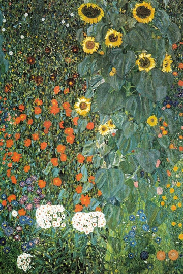 Laminated Gustav Klimt Farm Garden Sunflower Poster Prints Poster Dry Erase Wall Art 24x36