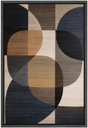 Framed Canvas Print Wall Art Geometric Neutral Circle Pattern Abstract Digital Art Realism Decorative Rustic