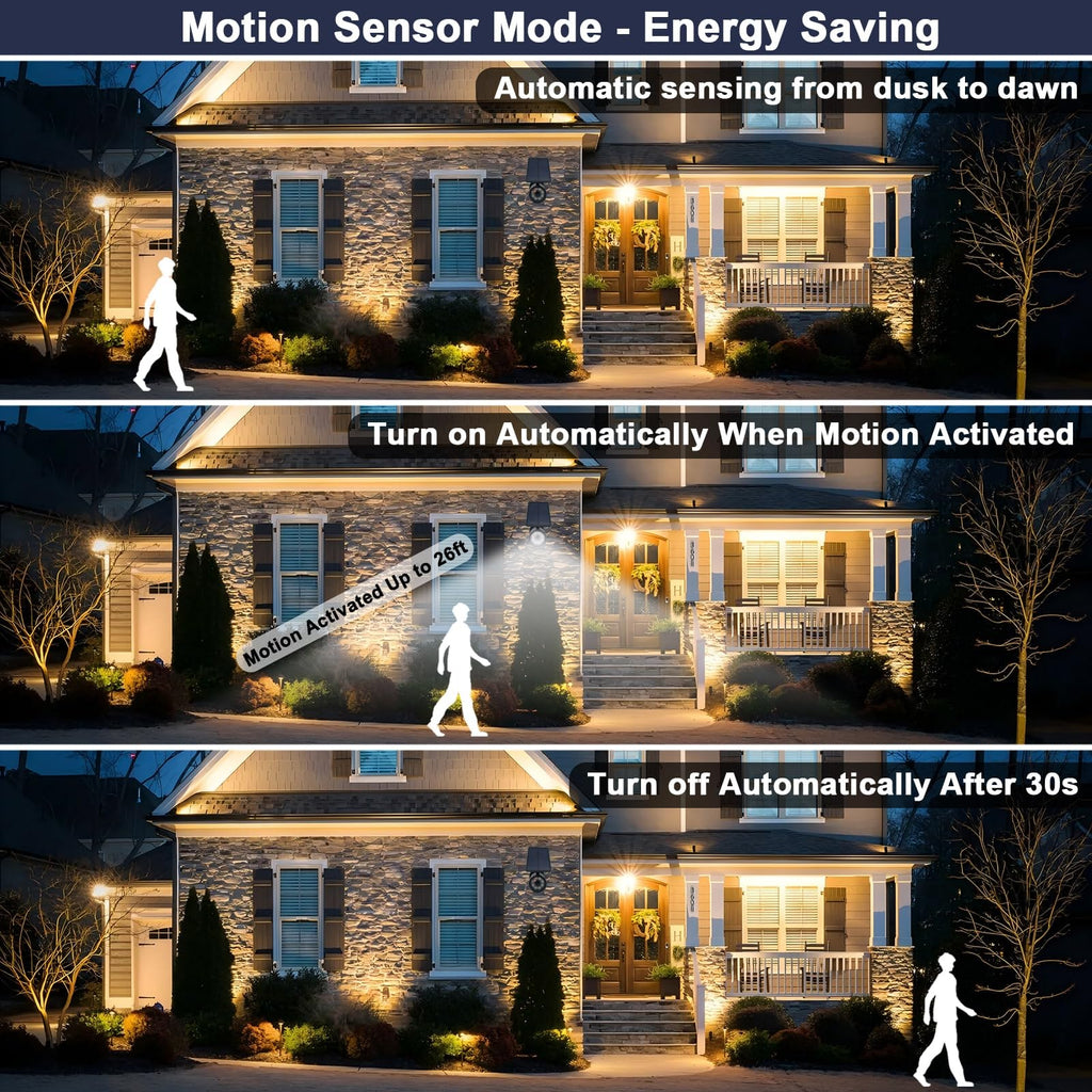 Solar Lights Outdoor Motion Sensor Flood Lights IP67 Waterproof Security Spot Lights for Yard Garden Patio 2