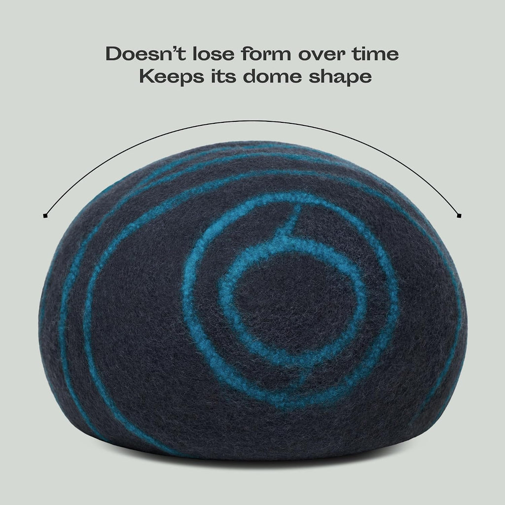 Cat Cave - Merino Wool Bed for Indoor Cats (Back Aqua, Large)