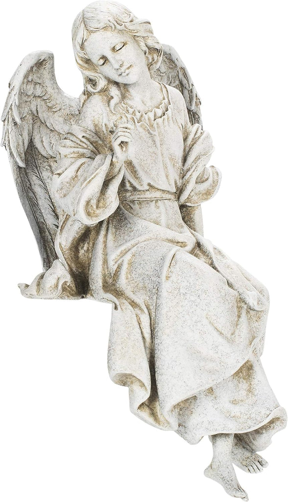 By , 12.75" H Sitting Angel Garden Statue, Outdoor Decor