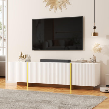 Luxury Fluted TV Stand for 65/70/75 Inch TV, White