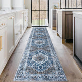 Long Runners for Hallways 2x10 Ft Washable Kitchen Runner Rug Boho Runner Rug for Entryway Indoor Bl