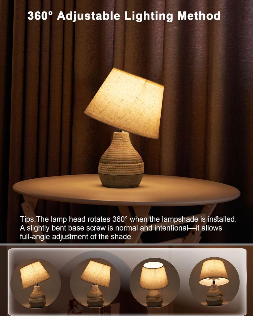 10" H Small Rechargeable Cordless Ceramic Table Lamp, Coastal