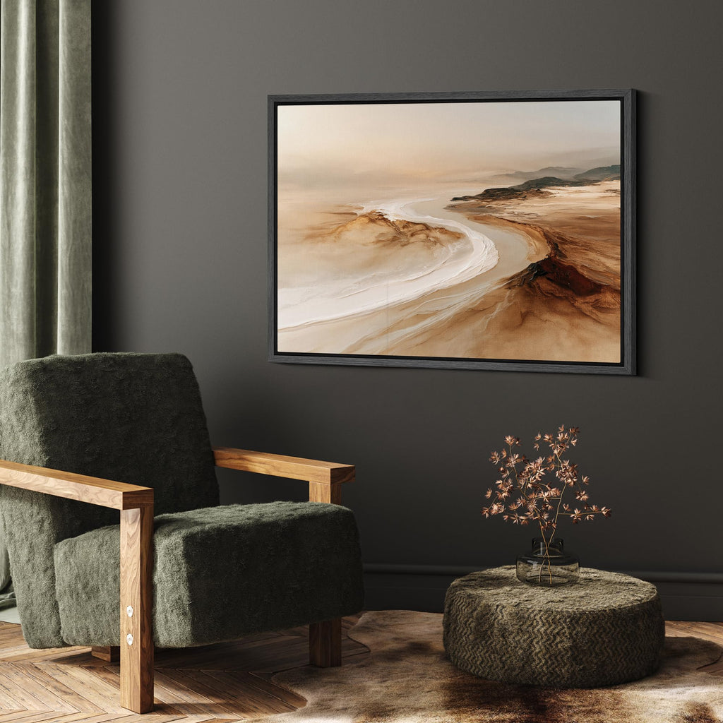 Framed Canvas Print Wall Art Coastal Shoreline