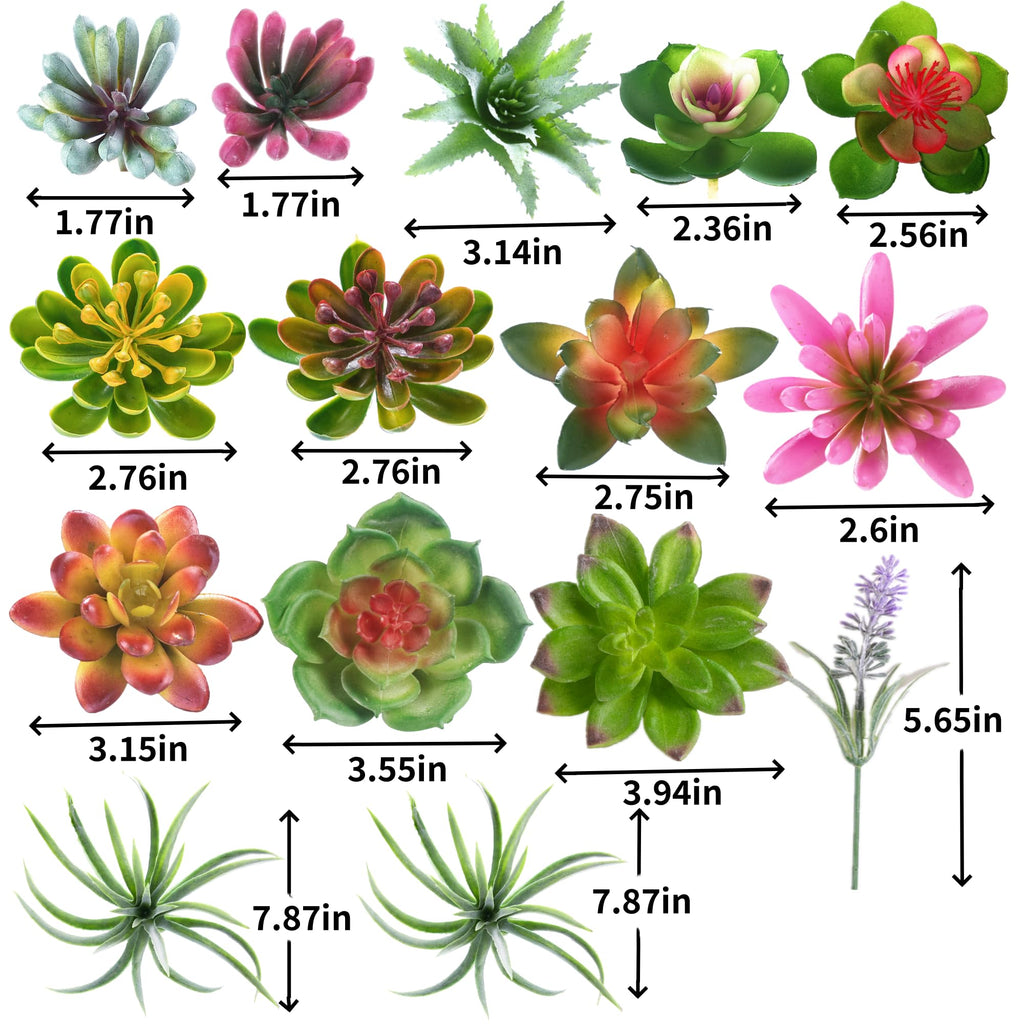 25 Pcs Artificial Succulent Plants Fake Succulents Assorted Unpotted Suitable Garden Interior Decor