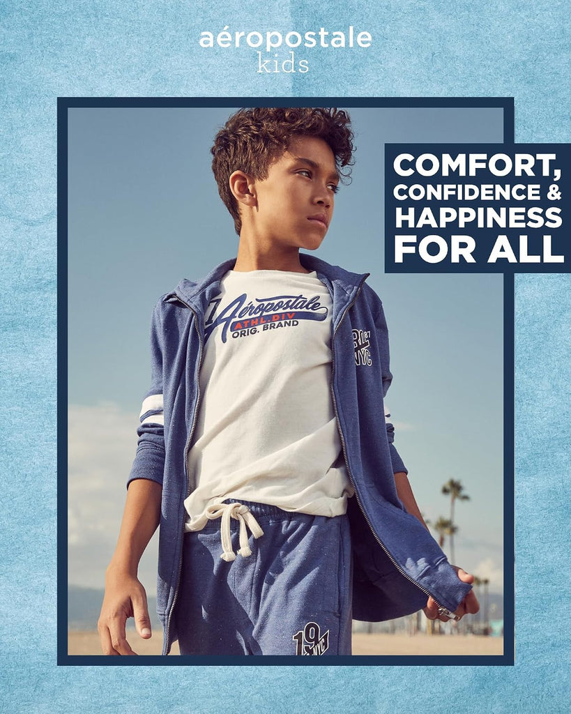 Boys Zip Up Fleece Hoodie, Full Zip with Kangaroo Pockets