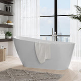 67" Freestanding Bathtub, Black Exterior White Interior Acrylic Stand Alone Soaking Tub, Modern Oval Bath with