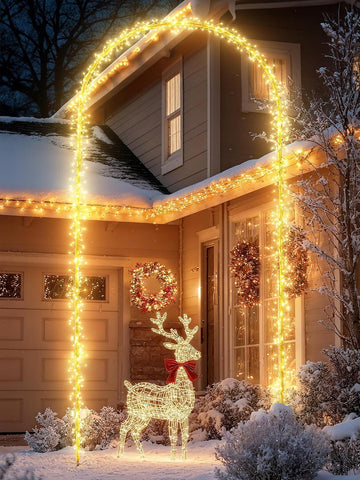 Christmas Decoration Outdoor Arch Lights - 9.5FT 460LED Warm White