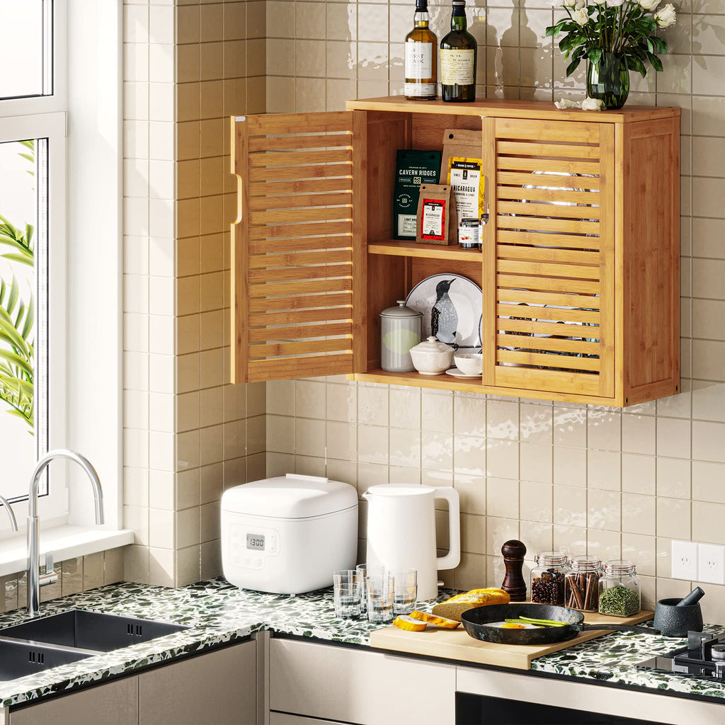 Wall Cabinet Bathroom Storage Cabinet Wall Mounted with Adjustable Shelves Inside, Double Door Medicine Cabinet