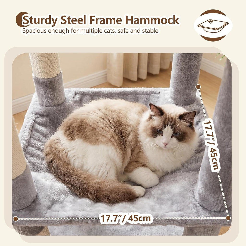 53.1" Corner Cat Tree for Large Cats - Interactive Play