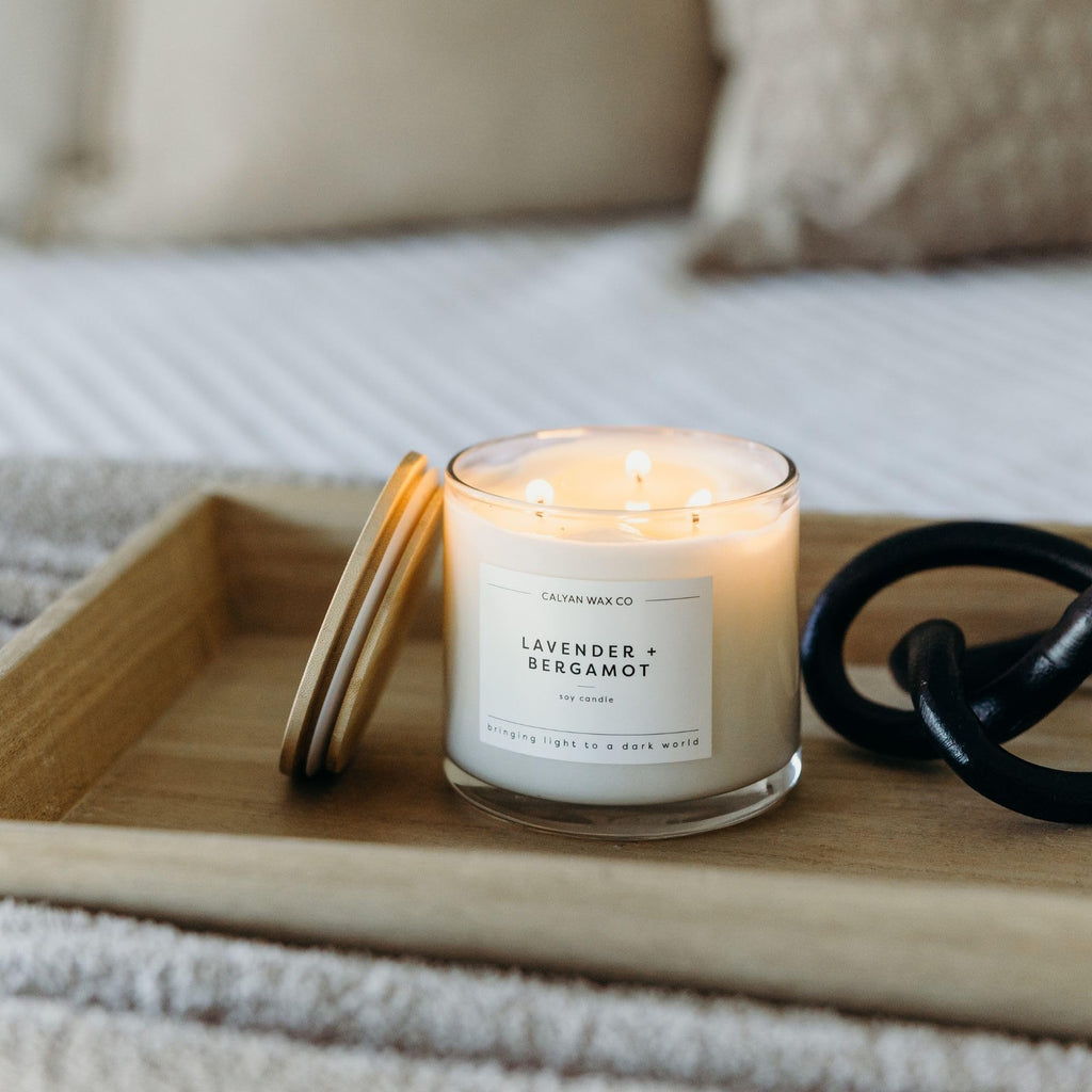 Lavender & Bergamot 3 Wick Scented Candle - 43 Hour Burn