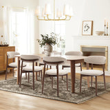 Wooden Dining Chairs Set of 2, Modern Fabric Upholstered Kitchen Side Chairs