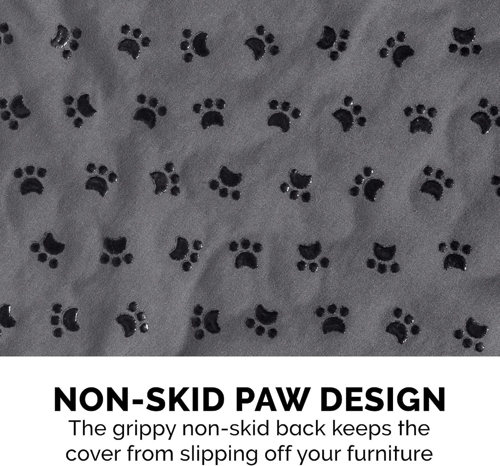 Waterproof & Non-Slip Chair Cover Protector for Dogs, Cats, & Children - Quilted Paw Print Living Room Furniture