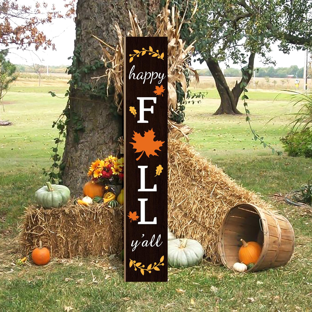 Fall Porch Sign Wooden Hanging Porch Decor Autumn Thanksgiving Vertical Fall Welcome Signs for Front Porch Rustic