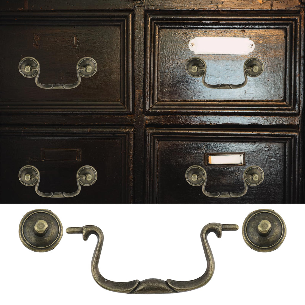 6 Pcs Antique Bail Handle Drop Pulls Vintage Bronze Drop Bail Pulls