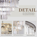 5 Lights Crystal Modern Nickel Chandeliers Pendant Ceiling Light 4-Tier Chandelier Lighting for Dining Room Living Room Bedroom Entryway A107-B07WFCPDQY