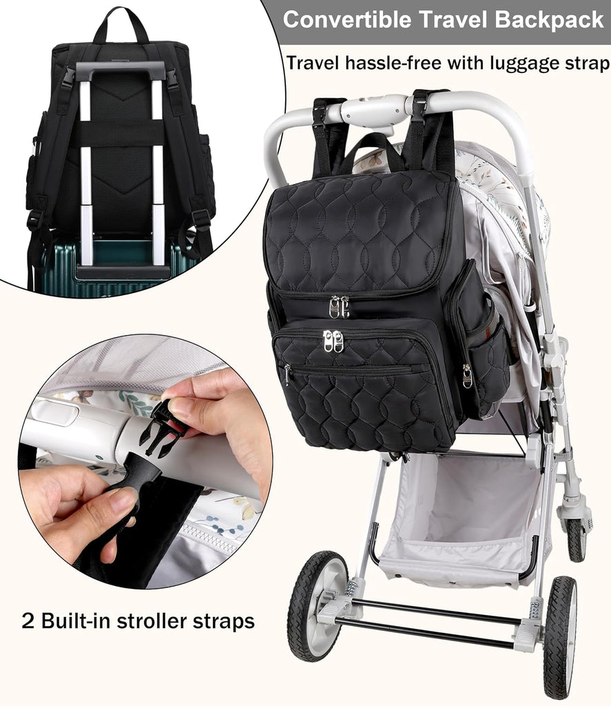 Diaper Bag Backpack for Mom and Dad, Baby Bag with Waterproof Changing Pad