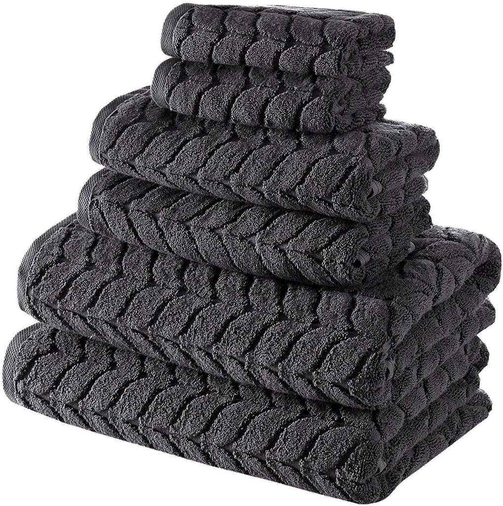 Certified Organic Turkish Cotton Bath Towels, Luxury Jacquard Absorbent, Ultra Soft-Plush Organic Towel Set