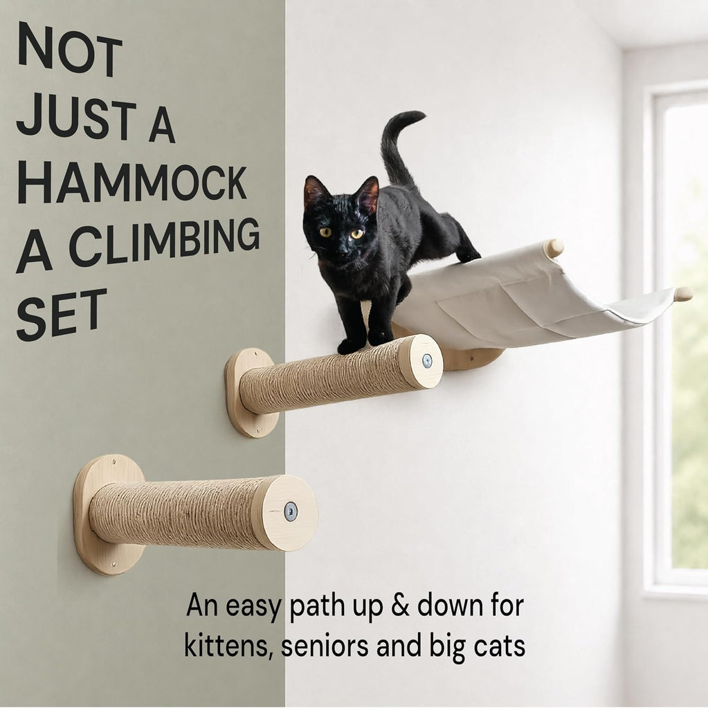 Cat Wall Hammock with 2 Steps for Large Cats