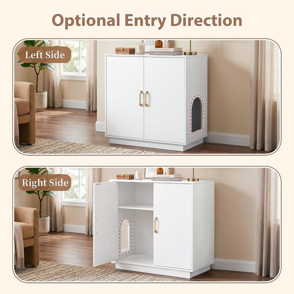 30.9'' Litter Box Enclosure Furniture- Hidden Storage