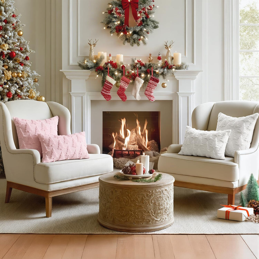 Christmas Pillow Covers Christmas Decorations 24x24 Pink