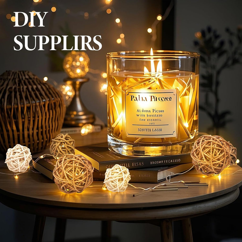 Woven Rattan Decorative Balls, 2.4" Wicker Orbs for Bowl Centerpieces & Vase Fillers, Neutral Brown & White - Set of 27