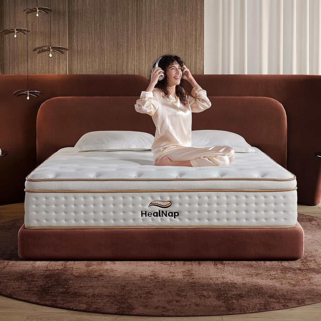 Hybrid Mattress in a Box Memory Foam Mattress King Size 14inch | Firm, Individual Pocket Spring, Upgrade Zoned