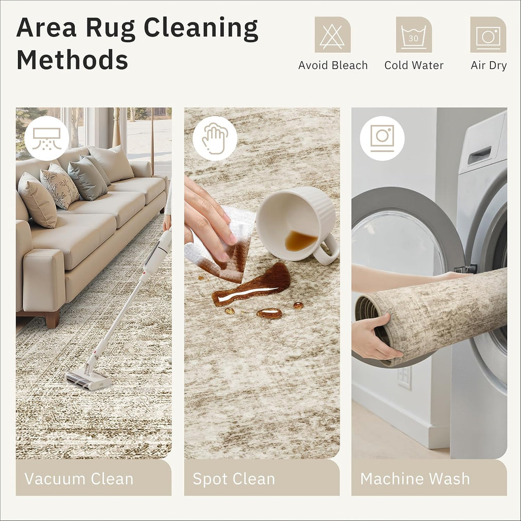 Runner Rug 2'6" x 10' Washable Non-Slip Runner Rugs for Kitchen Bathroom Laundry Room Vintage Ultra 
