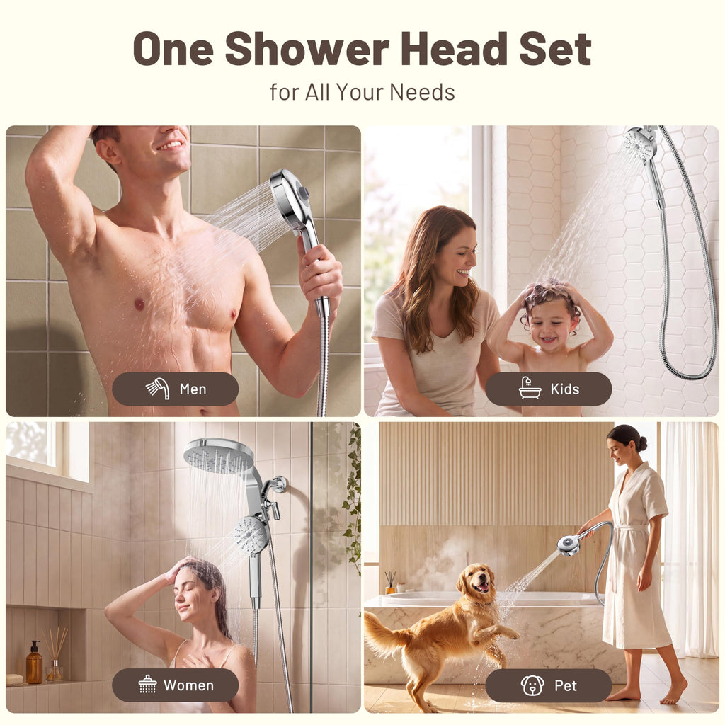Rain Shower Head with Handheld Spray Combo, 2026 Magnetic Shower Head