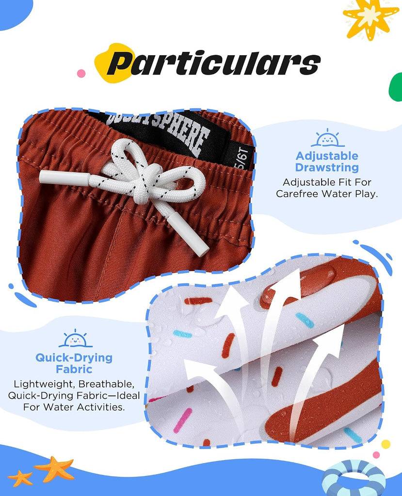 Boys Swim Trunks with Mesh Compression Liner for Kids