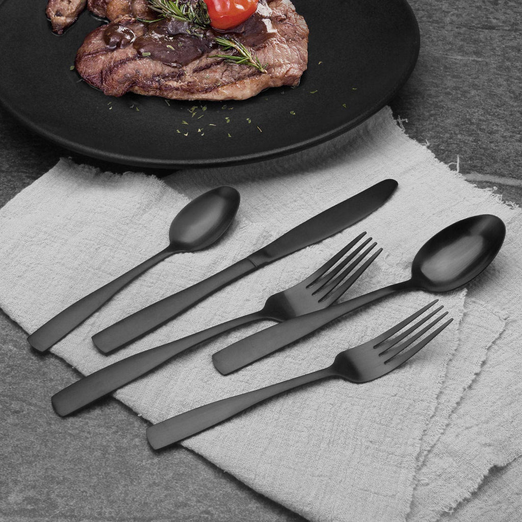20-Piece Silverware Set, Satin Finish Flatware Cutlery Set Service for 4, Knives/Forks/Spoons Included, Dishwasher