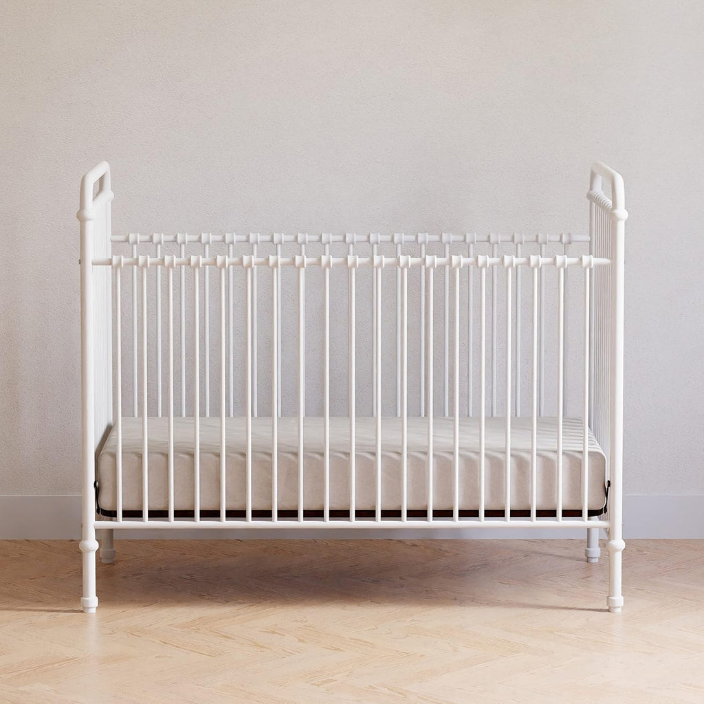Abigail 3-in-1 Convertible Metal Crib in Washed White, Greenguard Gold Certified | GREENGUARD Gold Certified