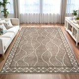 4x6 Washable Modern Area Rug, Low Pile Non-Slip Carpet for Entryway Office Bedroom