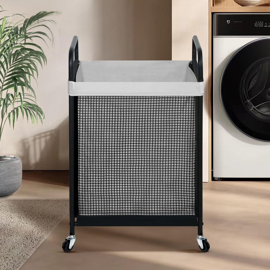 Laundry Hamper, 90L Rolling Laundry Sorter Cart with Removable and Washable Liner Bag, Clothes Hamper with Wheels and