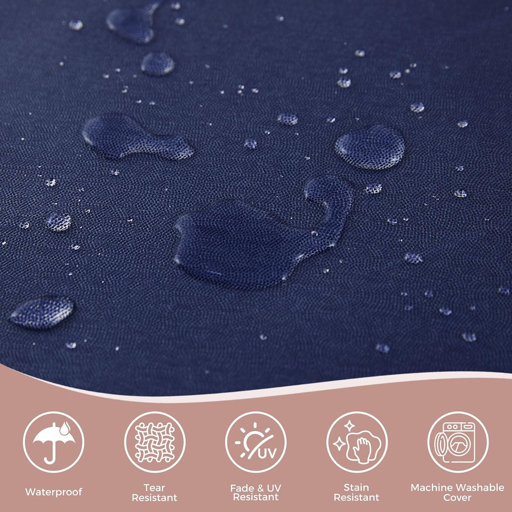 Outdoor Loveseat Cushions, 48×24×5 Inch, Waterproof, Navy Blue | Patio Loveseat Cushions for Outdoor Furniture, Fade