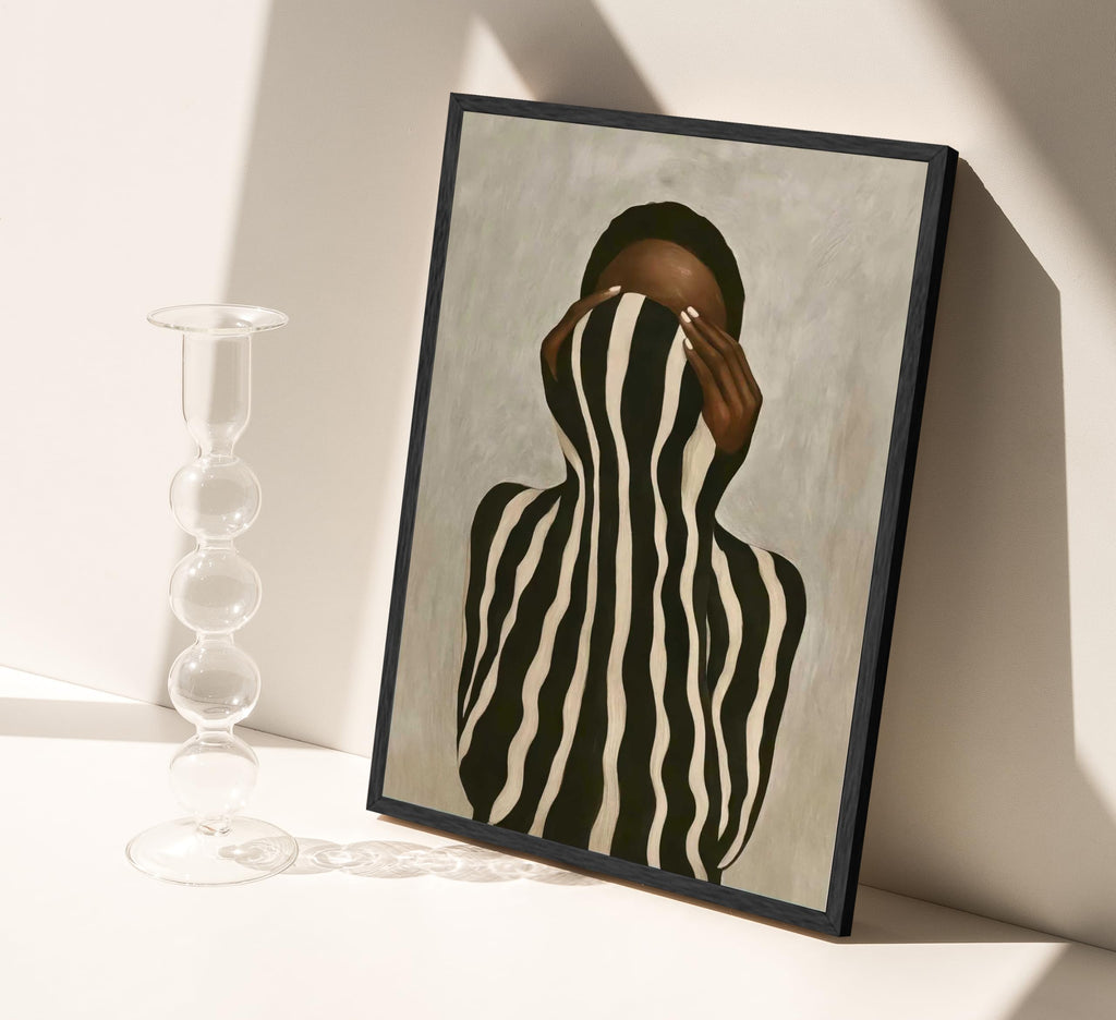 Black Woman Canvas Wall Art African American Picture Wall Decor Fashion Minimalist Poster Print Artwork Bedroom
