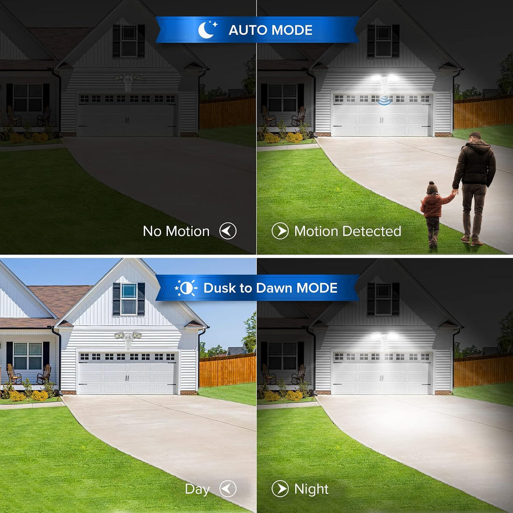 18W 1800LM LED Motion Sensor Outdoor Lights, Energy Saving Security Light, 200W Equiv. 5000K Dusk to Dawn Flood