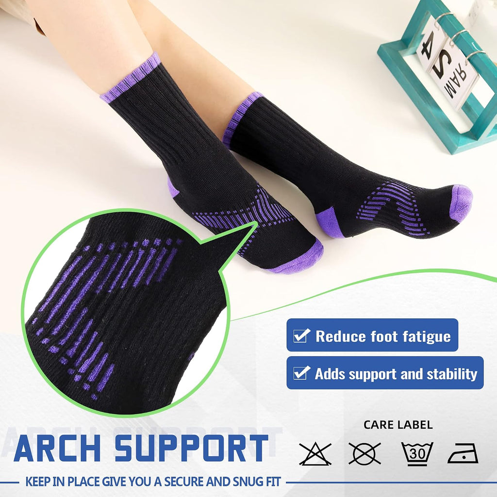 Kids Socks Boys Crew Athletic Half Cushioned Cotton Sport Running Breathable Socks 6 Pairs
