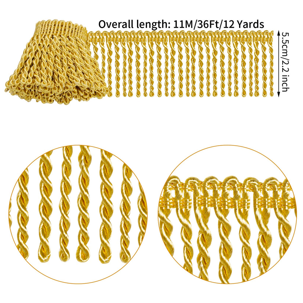Fringe Trim Curtain Fringes 2.5 Inch Wide Fabric Trims Tassel for Sewing Clothing DIY Crafts Home Decor - 12 Yards